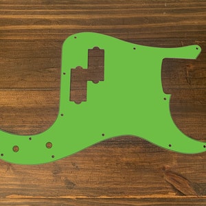 Solid Color P Bass, graphic printed custom pickguard. Lime Green(matte)
