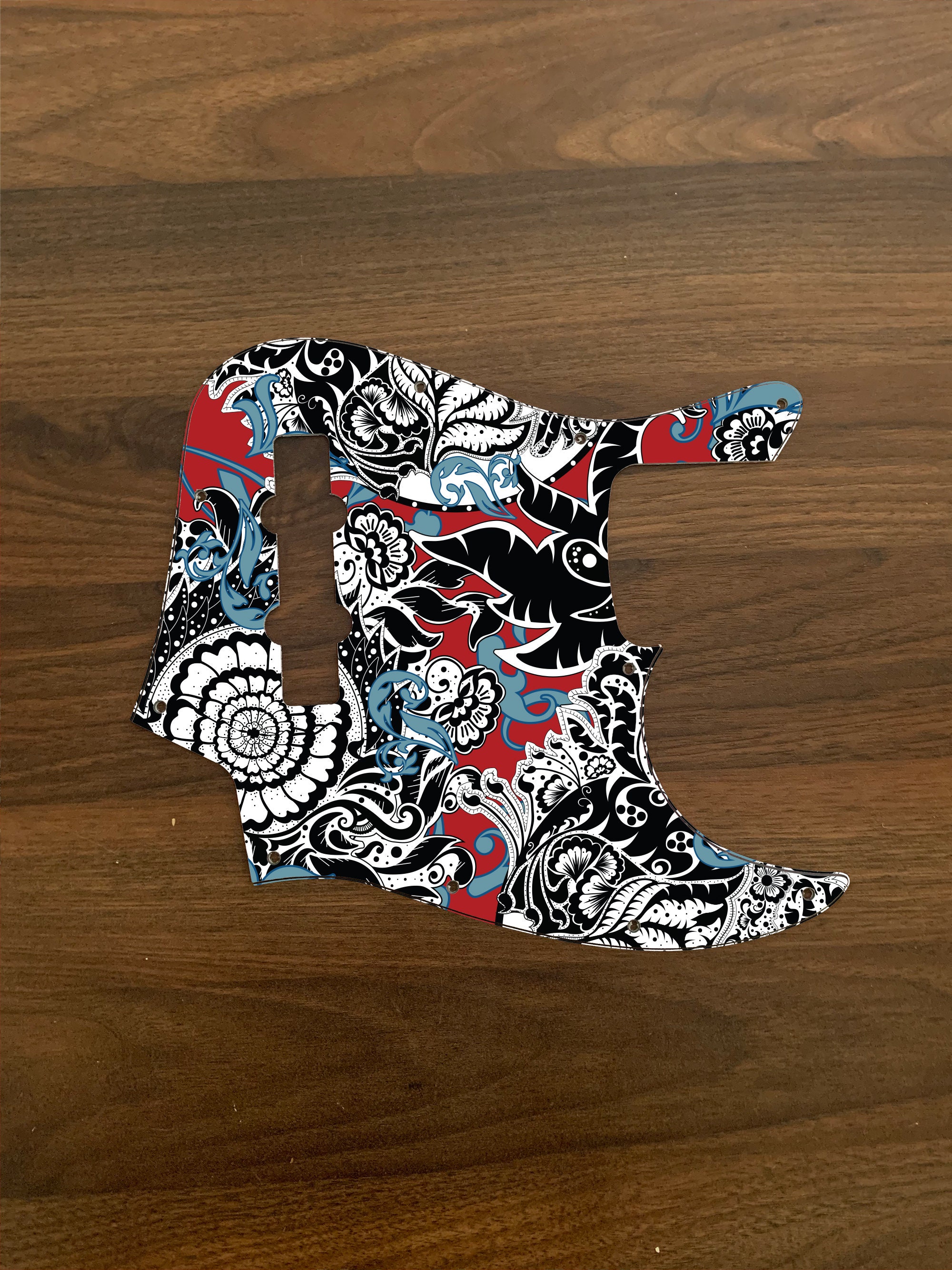 Jazz Bass, Graphic Printed Custom Pickguard. the Nautilus(1