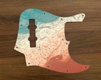 Jazz Bass, Grafik gedruckt benutzerdefinierte Pickguard. Sherbert