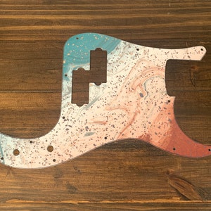 P Bass, graphic printed custom pickguard. Sherbert