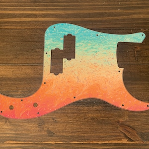 P Bass, graphic printed custom pickguard. Psychedelic 9