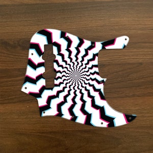Jazz Bass, graphic printed custom pickguard. Psychedelic 11