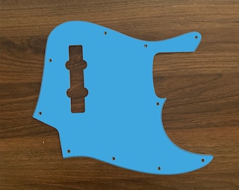 Solid Color Jazz Bass, pickguard personalizado impreso en gráficos. Azul Miami eléctrico