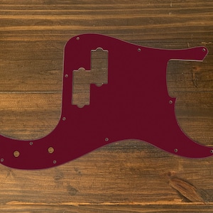Solid Color P Bass, graphic printed custom pickguard. Oxblood Maroon(matte)