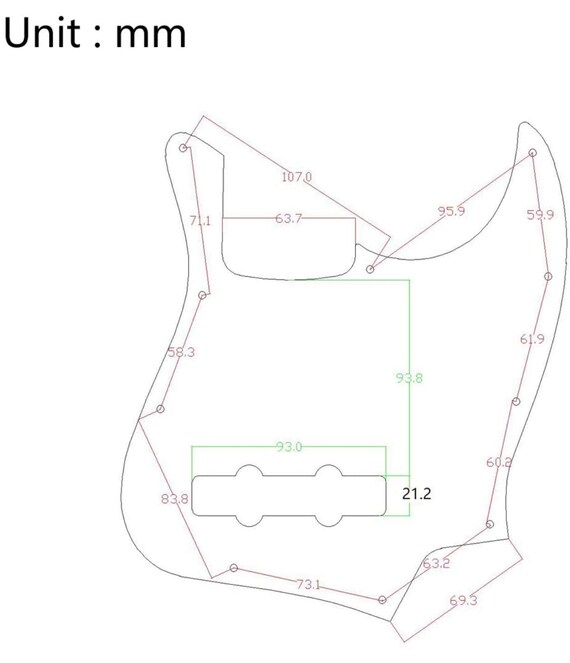 ソリッドカラーのジャズベース、グラフィックプリントのカスタム