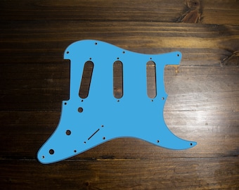 TELE/ STRAT/BACKPLATE Pickguard imprimé, bleu Miami électrique (mat)
