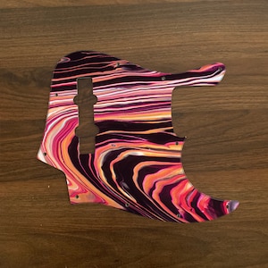 Jazz Bass, graphic printed custom pickguard. Hell Hound