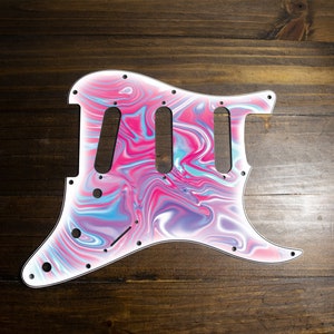 Strat pick guard, Computer Blue