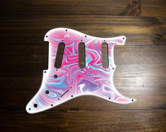 Strat pick guard, Computer Blue