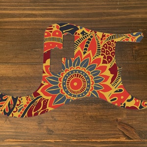 P Bass, Grafik gedruckt benutzerdefinierte Pickguard. Azteken-Sonne.