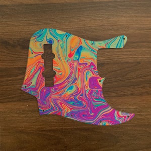 Jazz Bass, graphic printed custom pickguard. The Jerry