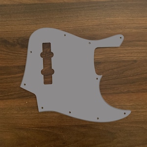 Solid Color Jazz Bass, graphic printed custom pickguard. Gray