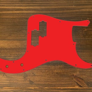 Solid Color P Bass, graphic printed custom pickguard. Red(matte)