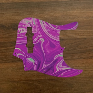 Jazz Bass, graphic printed custom pickguard. Psychedelic 10
