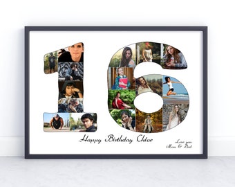 16th Birthday Photo Collage: Handmade Keepsake Gift