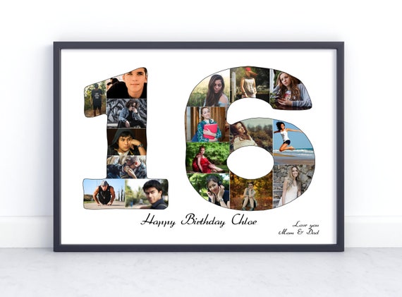 16th Birthday Photo Collage: Handmade Keepsake Gift