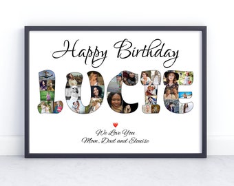 LUCIE. Personalised Name Photo Collage Gift. Birthday Gift Her. Gift idea for Wife, Sister, Daughter or a Girlfriend.
