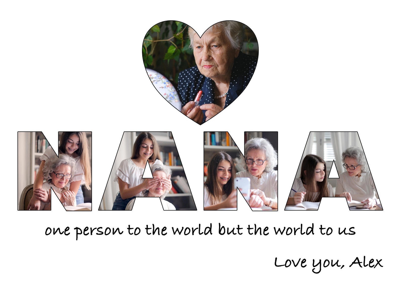 Personalised NANA Photo Collage Gift. Birthday / Anniversary Etsy UK