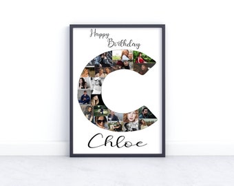 Letter C Photo Collage: Personalized Birthday Gift