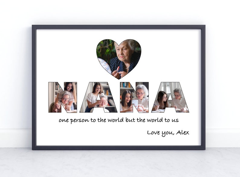 Personalised NANA Photo Collage Gift. Birthday / Anniversary Etsy UK