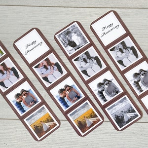 Personalised Photo Frame Style Bookmark. Fathers Day Photo Strip Gift. Romantic Gift. Birthday Gift. Anniversary Gift. Wedding Gift. image 1