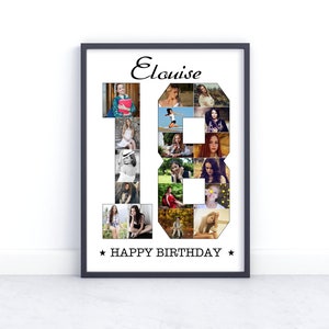 18th Birthday Custom Photo Collage Print: Keepsake Gift