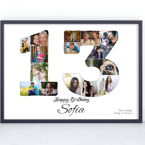 13th Birthday Photo Collage Gift: Custom Keepsake for Teens