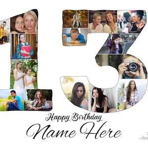 13th Birthday Custom Photo Collage Gift. Birthday Gift for a Sister, Brother, Daughter, Son or Best Friend. image 3