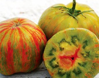 20 Organic Green Berkeley Tie-Dye tomato seeds - Sweet ! Beefsteak ! Juicy ! USA !