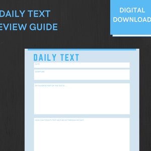 Daily Text Review Guide - Digital Download (PDF)