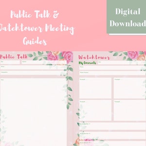 Public Talk & Wachtturm-Anleitungen (Floral) - Digitaler Download (PDF)