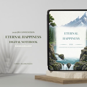 JW 2026 Convention Notebook | Eternal Happiness Digital Notebook | Fully Hyperlinked PDF | iPad GoodNotes Notability Noteshelf