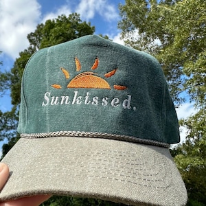 Vintage stijl sunkissed geborduurde vervaagde canvas snapback trucker touwhoed met gratis verzending