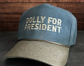 Gorra trucker estilo vintage Dolly For President bordada en lona desgastada con cierre ajustable para hombres y mujeres con envío gratis