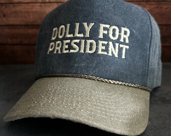 Gorra trucker estilo vintage Dolly For President bordada en lona desgastada con cierre ajustable para hombres y mujeres con envío gratis