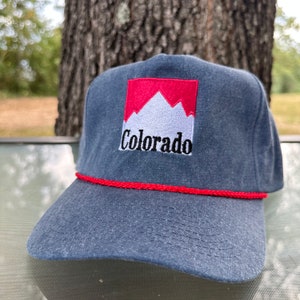 Colorado Outdoors Vintage Style Embroidered Faded Canvas Snapback Trucker Rope Hat for Men and Women with Free Shipping