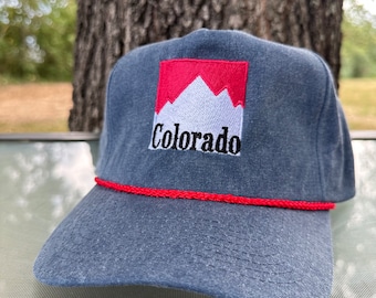 Colorado Outdoors Vintage Style Embroidered Faded Canvas Snapback Trucker Rope Hat for Men and Women with Free Shipping