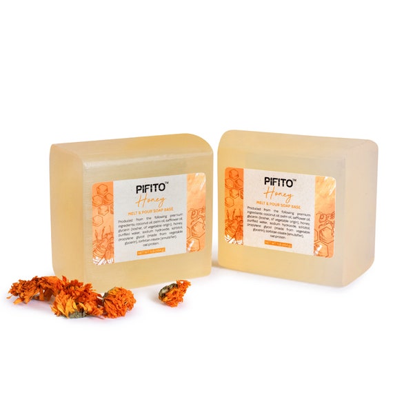 Pifito Honey Melt and Pour Soap Base - Premium 100% Natural Glycerin Soap Base - Luxurious Soap Making Supplies