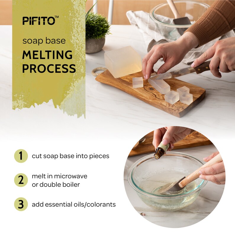 Pifito Melt and Pour Soap Base Sampler 7 lbs Argan Oil, Avocado Oil, Castor Oil, Charcoal, Tea Tree Oil, Goats Milk, Aloe Vera Soap Making Bild 5