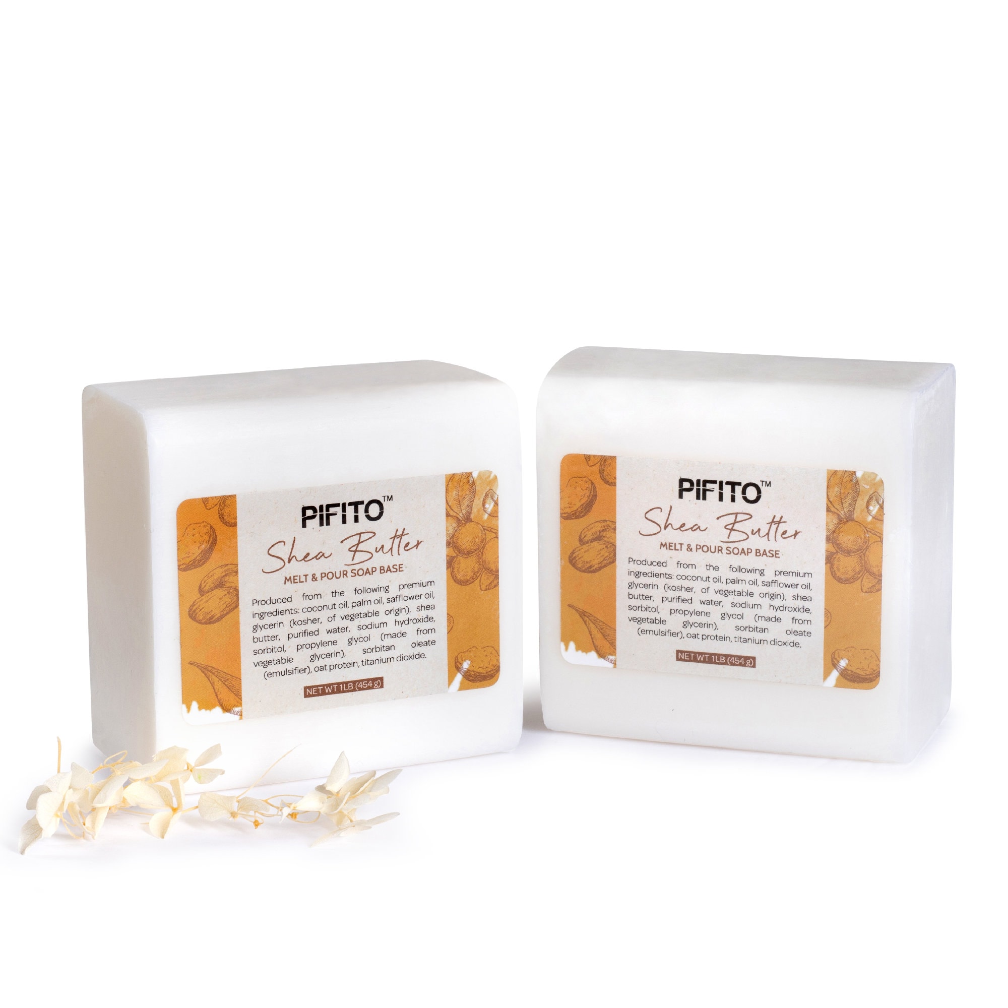 Pifito Shea Butter Melt and Pour Soap Base (2 lb) Premium 100% Natural Glycerin Soap Base Luxurious Soap Making Supplies