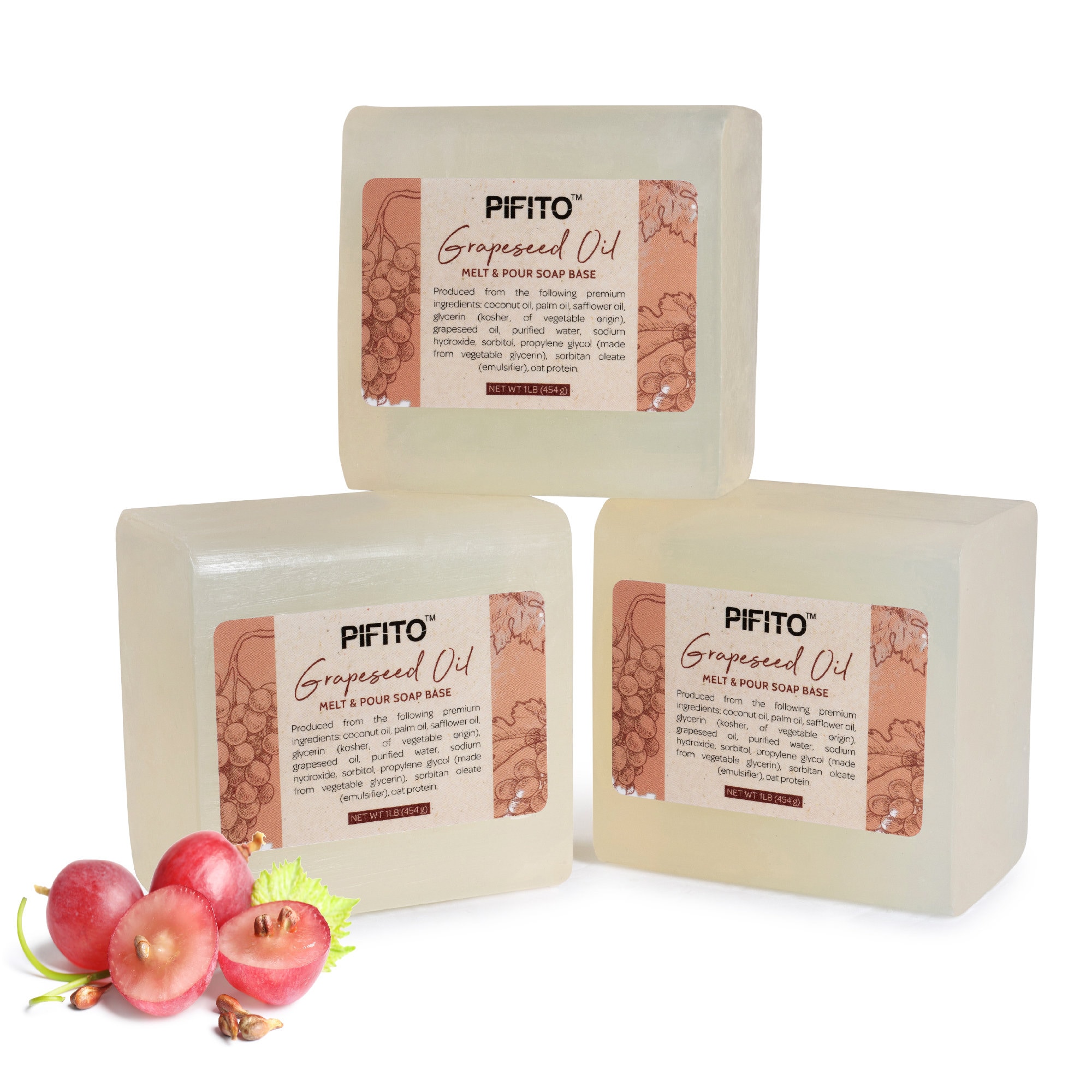 Pifito Grapeseed Oil Melt and Pour Soap Base Premium 100% 