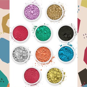 Pifito Mica Colorant Powder Light Sampler - 10 Beautiful Color Dyes for Soap Making Supplies, Bath Bombs, Epoxy Resin (.25 oz ea)