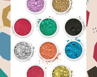 Pifito Mica Colorant Powder Light Sampler - 10 Beautiful Color Dyes for Soap Making Supplies, Bath Bombs, Epoxy Resin (.25 oz ea)