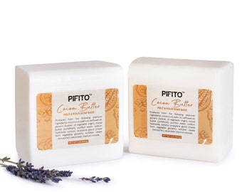 Pifito Cocoa Butter Melt and Pour Soap Base - Premium 100% Natural Glycerin Soap Base - Luxurious Soap Making Supplies