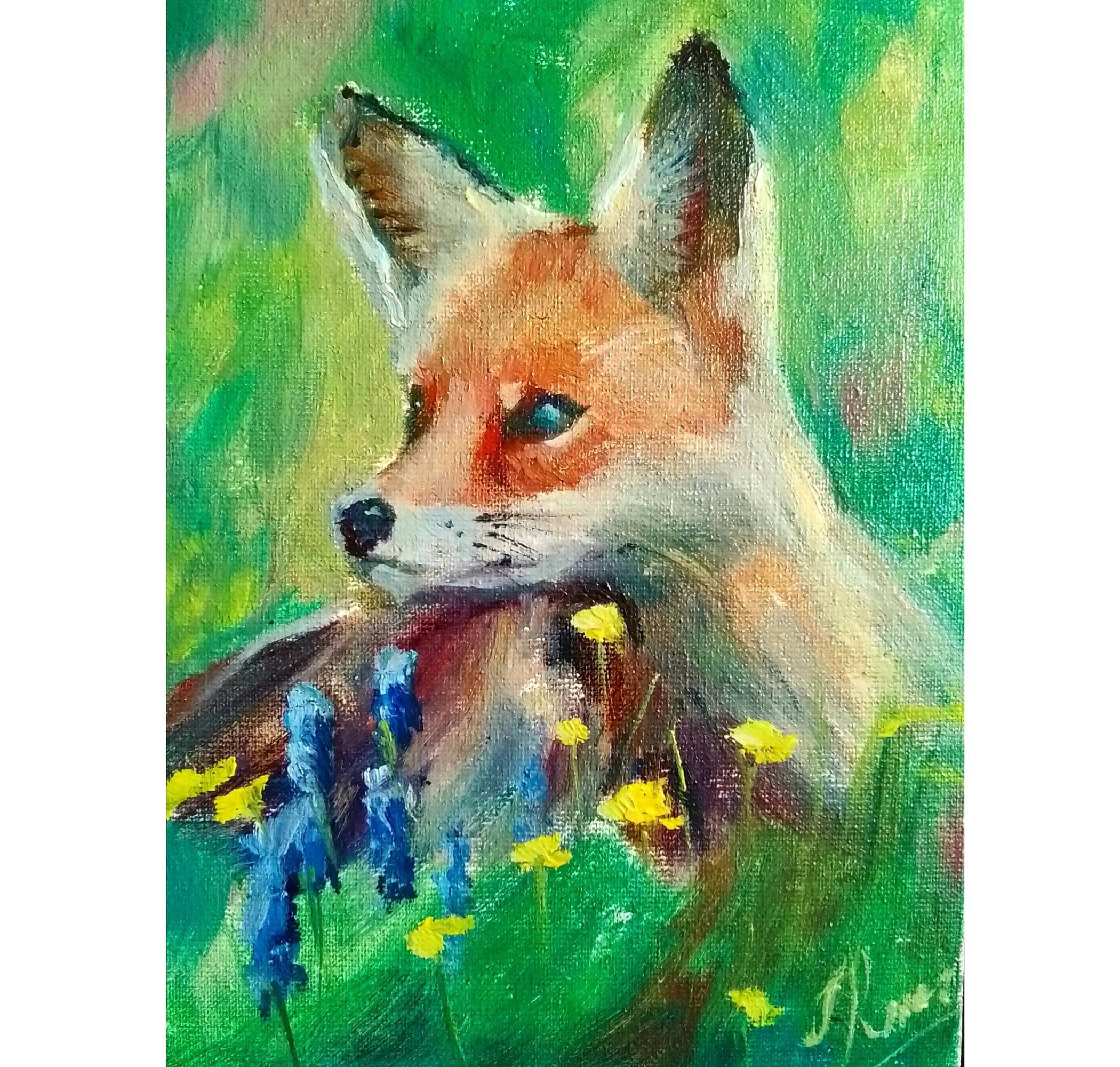 FOX renard roux et kit peinture de renard imprimé renard art réaliste  peinture animalière -  Canada