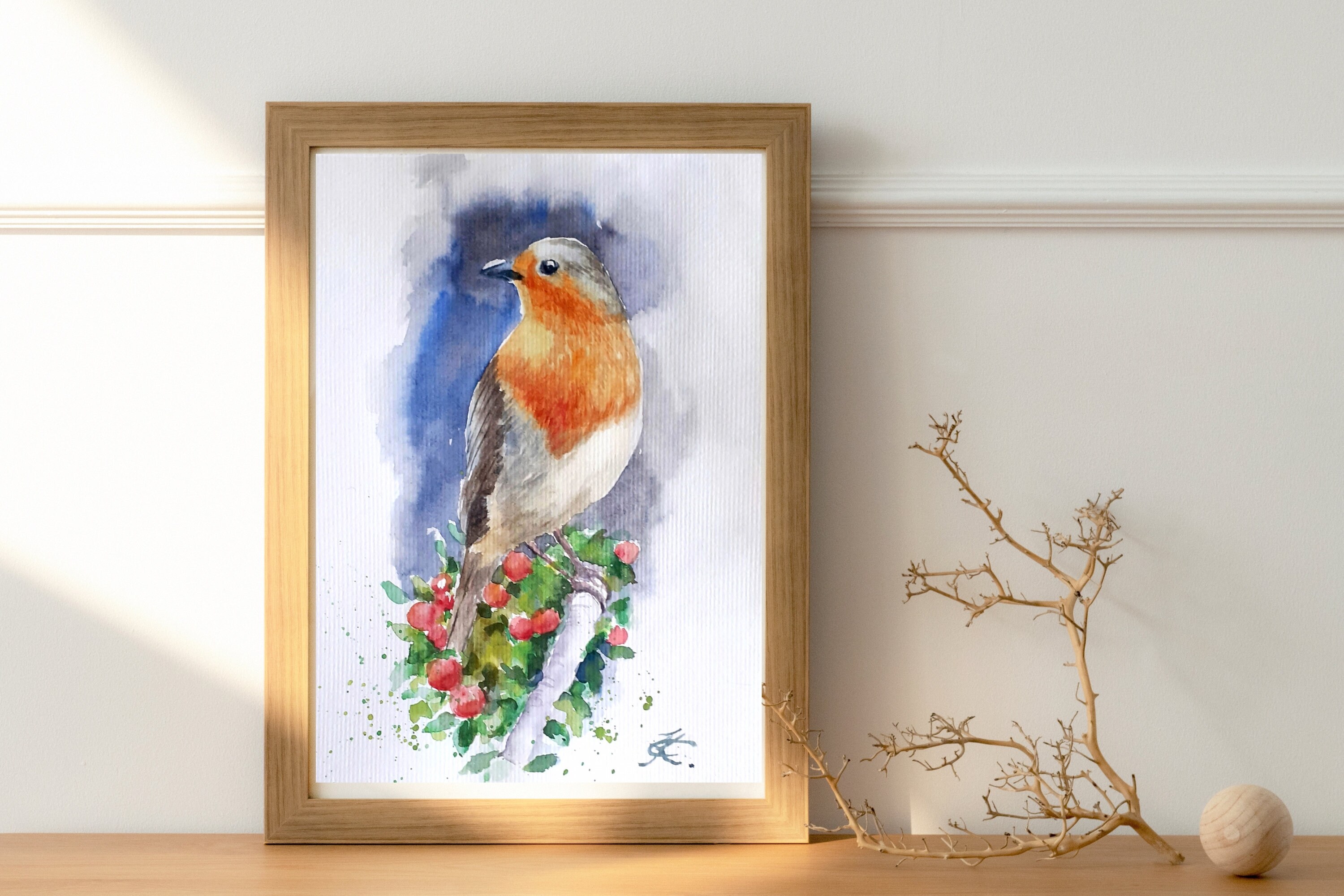Robin Bird Watercolor Original Art Robin Artwork Robin - Etsy