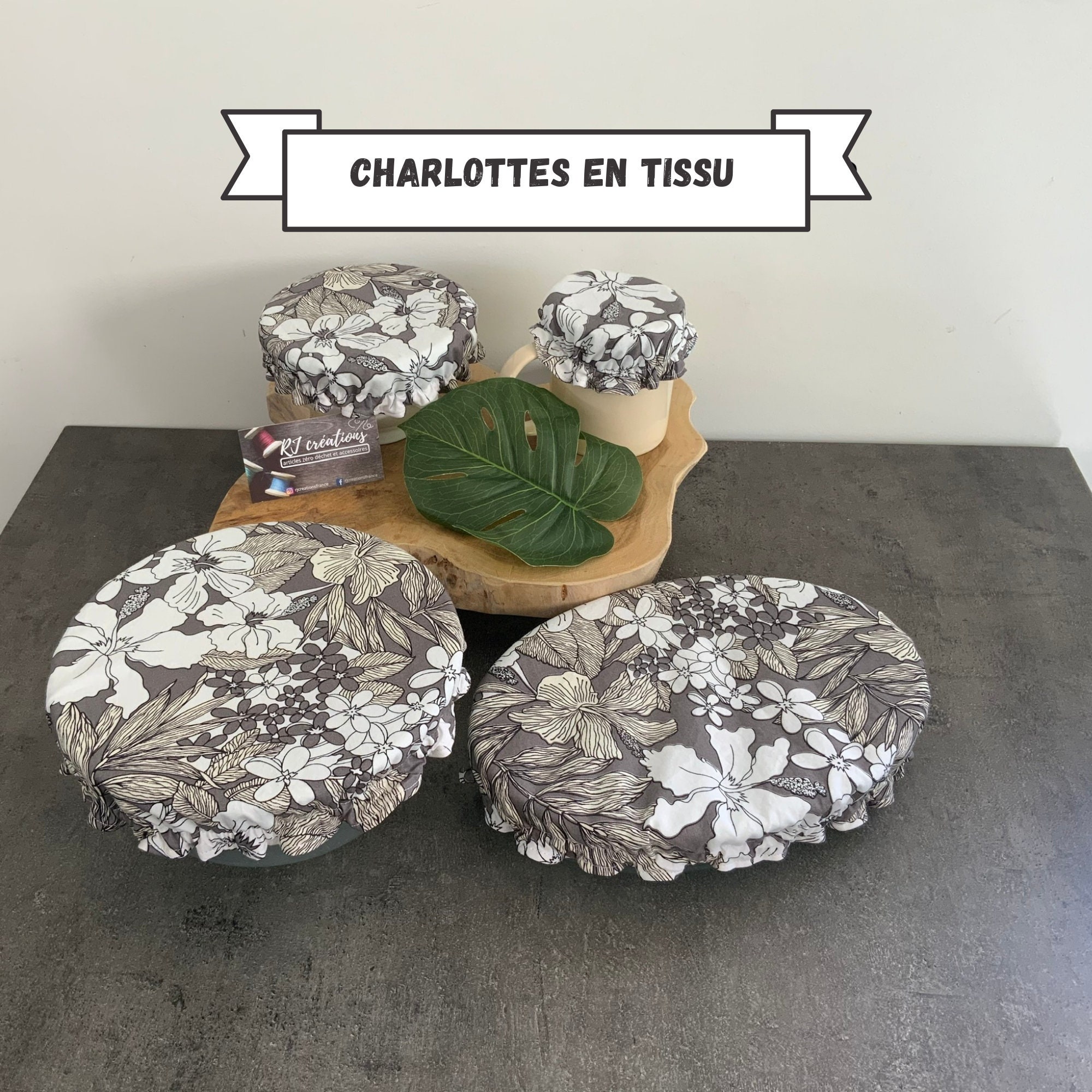 Charlottes Couvre Plats en Tissu Intérieur Imperméable Oeko-Tex. Charlottes Alimentaires. Objectif Z