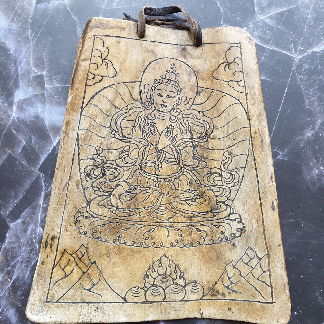 Vintage Buddhist Wall Hanging Carved Bone Plaque Meditating Etsy UK