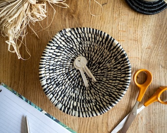 Handcrafted Key Bowl | African Trinket Bowl | Woven Trinket Dish | Hand Woven Ugandan Bowl | Ethical Boho Decor | Housewarming Gift