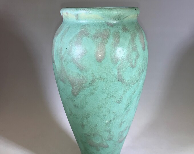 1920s Brush Mccoy Pottery Vase 745 Matte Green Vellum Glaze Etsy
